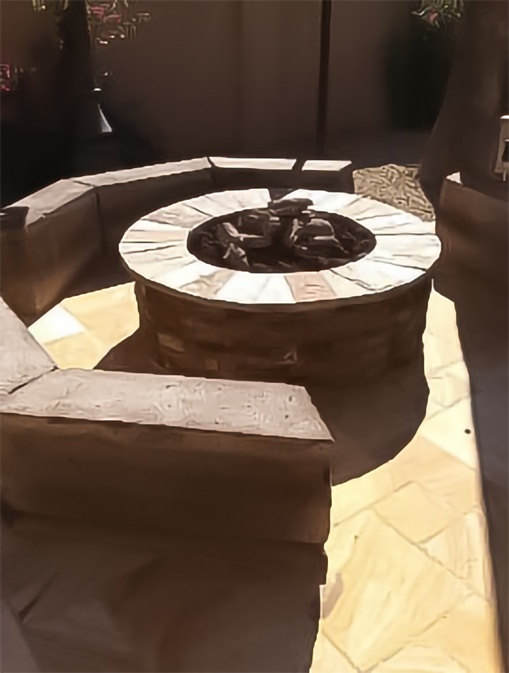 Clean outdoor fire pit seating area — vacation rental cleaning